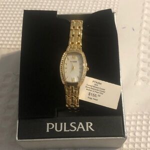 Pulsar Women's Gold Watch with Crystal Accents